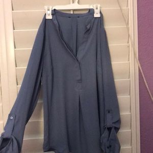 Gentle blue flowy blouse